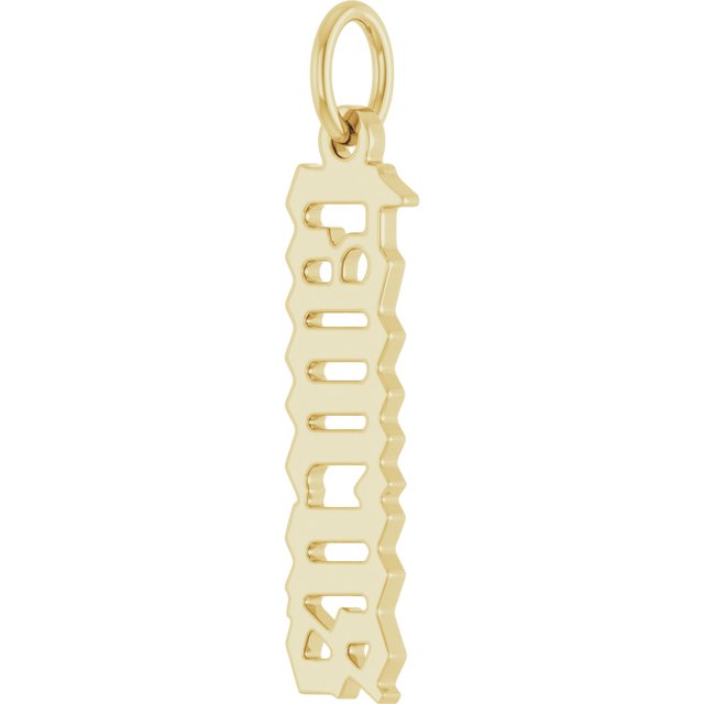 14K Yellow Gothic Taurus Pendant