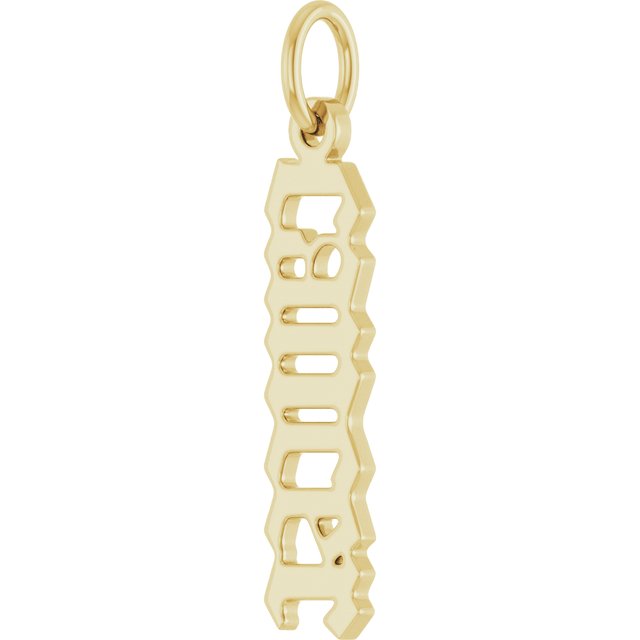 14K Yellow Gothic Cancer Pendant