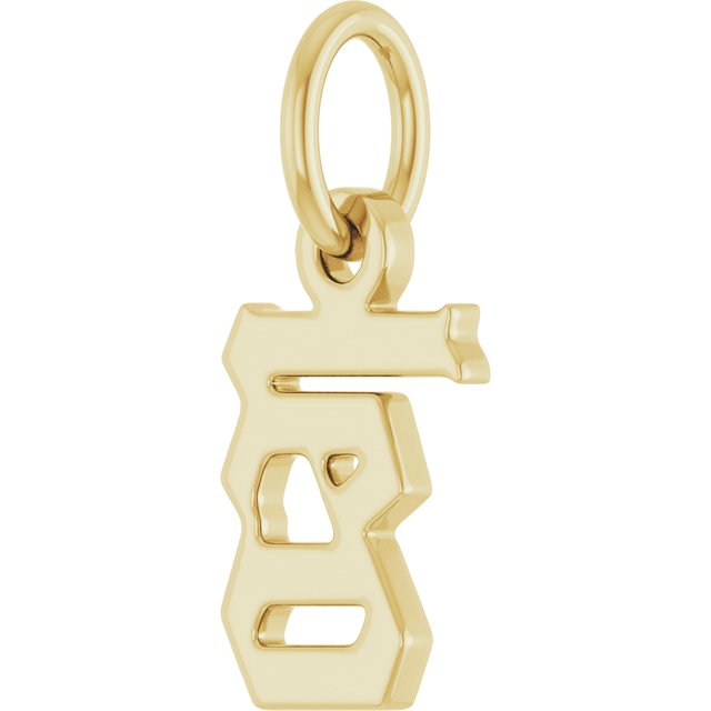 14K Yellow Gothic Leo Pendant