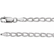 Sterling Silver 3 mm Curb 9.5' Chain