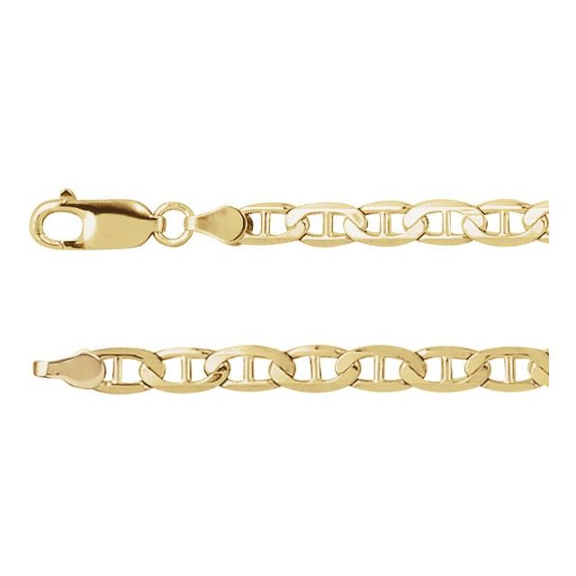 14K Yellow 4.5 mm Curbed Anchor 20' Chain