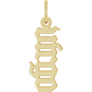 14K Yellow Gothic Virgo Pendant