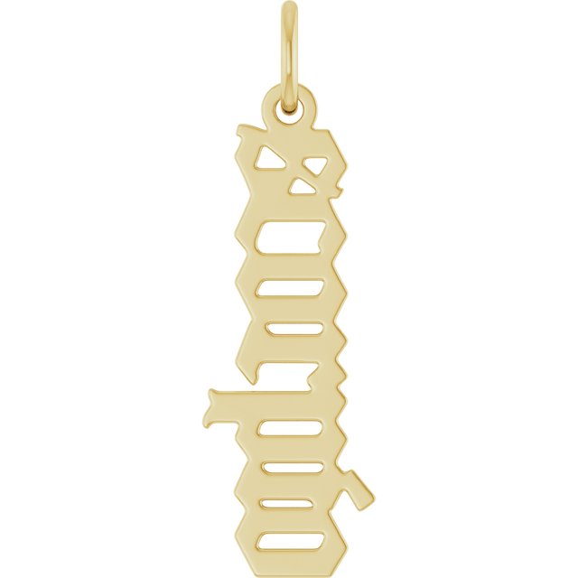 14K Yellow Gothic Scorpio Pendant