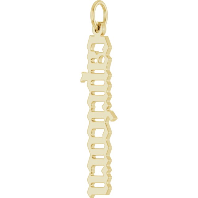 14K Yellow Gothic Capricorn Pendant