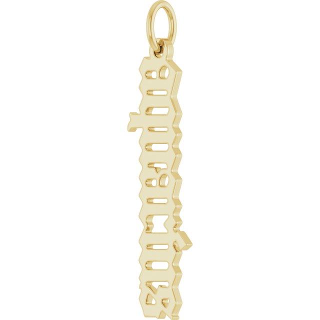 14K Yellow Gothic Aquarius Pendant