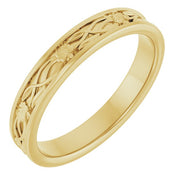 14K Yellow 3 mm Floral Band Size 7