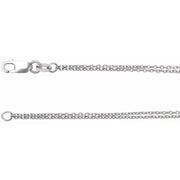 14K White 1 mm Diamond-Cut Double-Strand Cable 18' Chain