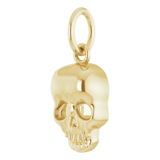 14K Yellow Skull Pendant