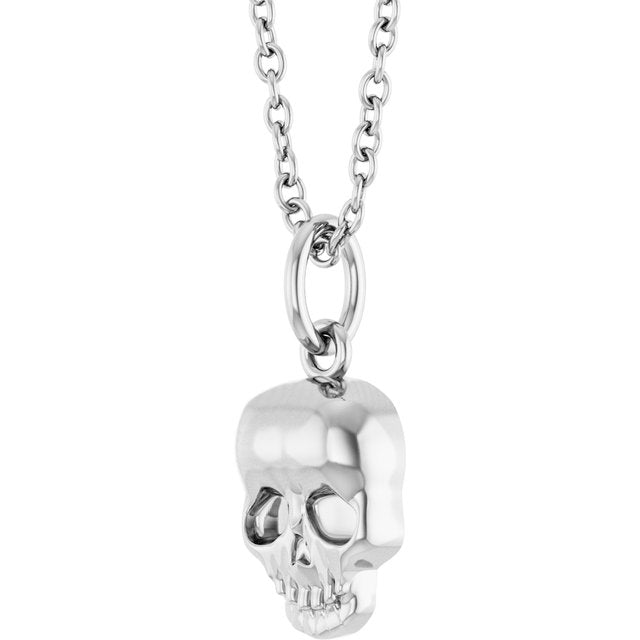 Sterling Silver Skull 16-18' Necklace