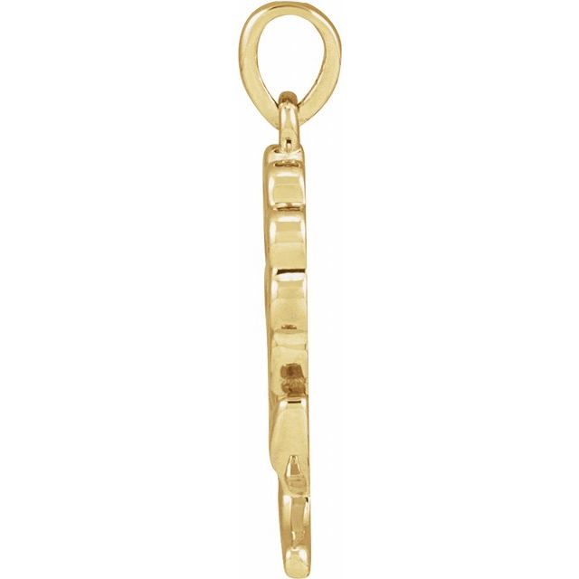 14K Yellow Flower Pendant