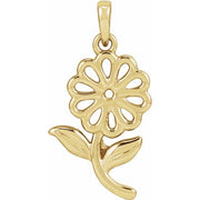 14K Yellow Flower Pendant