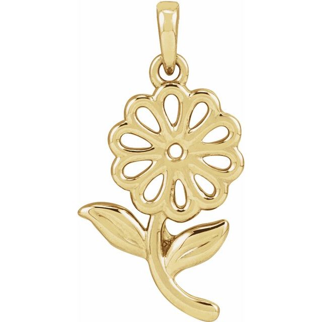 14K Yellow Flower Pendant