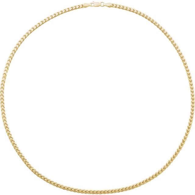 14K Yellow 3.4 mm Hollow Diamond-Cut Franco 8' Chain