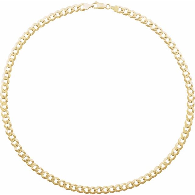 14K Yellow 7 mm Curb 8' Chain
