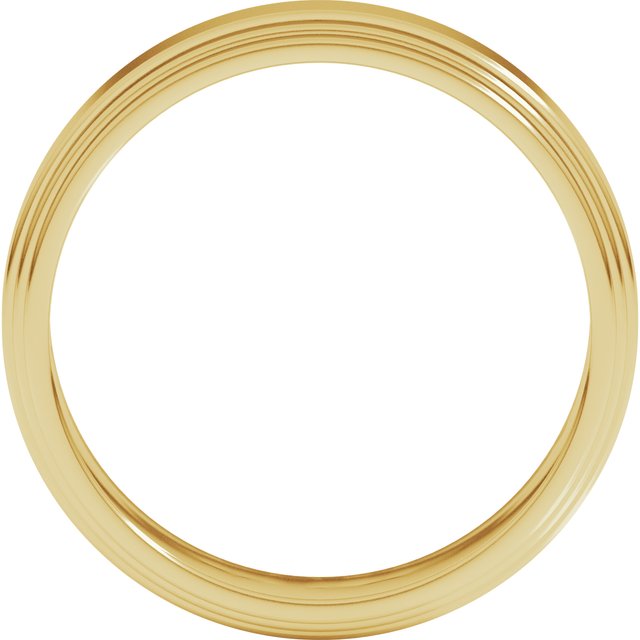 14K Yellow 6 mm Flat Double Stepped Edge Band Size 10