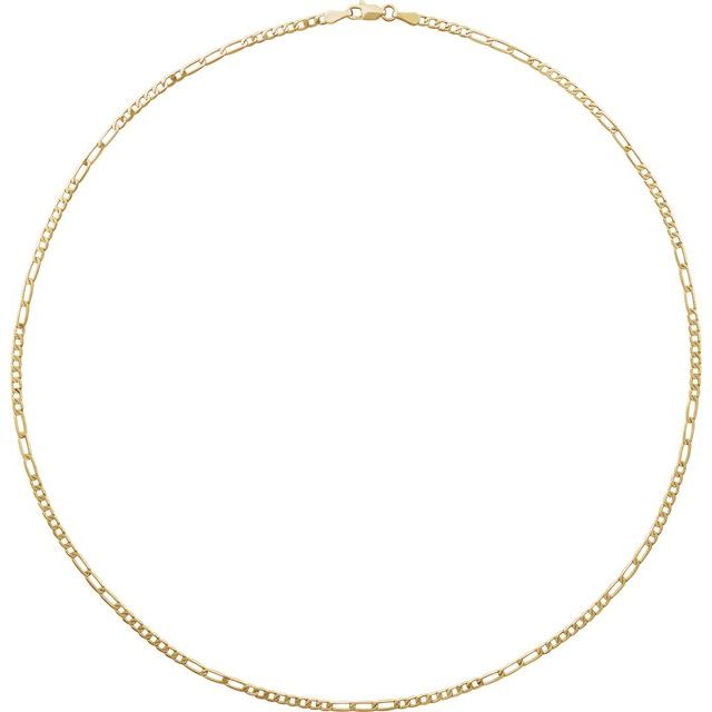 14K Yellow 2.5 mm Figaro 20' Chain