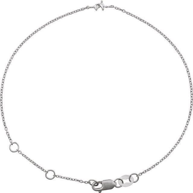 14k White .04 Ctw Natural Diamond Link 7' Bracelet