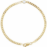 14K Yellow 1/4 CT Lab-Grown Diamond Link 7' Bracelet
