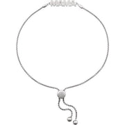 14K White 1/10 CTW Natural Diamond Mama Bolo 9 1/2' Bracelet