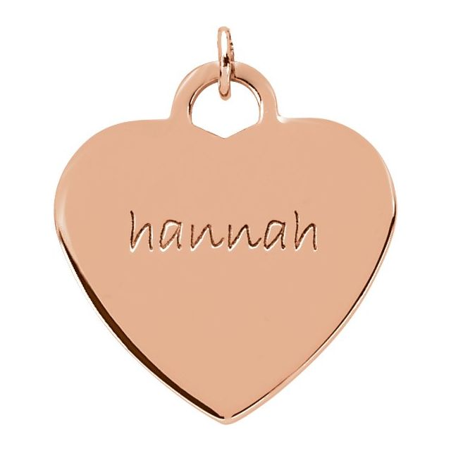 14K Rose Posh Mommy® Engravable Heart Pendant