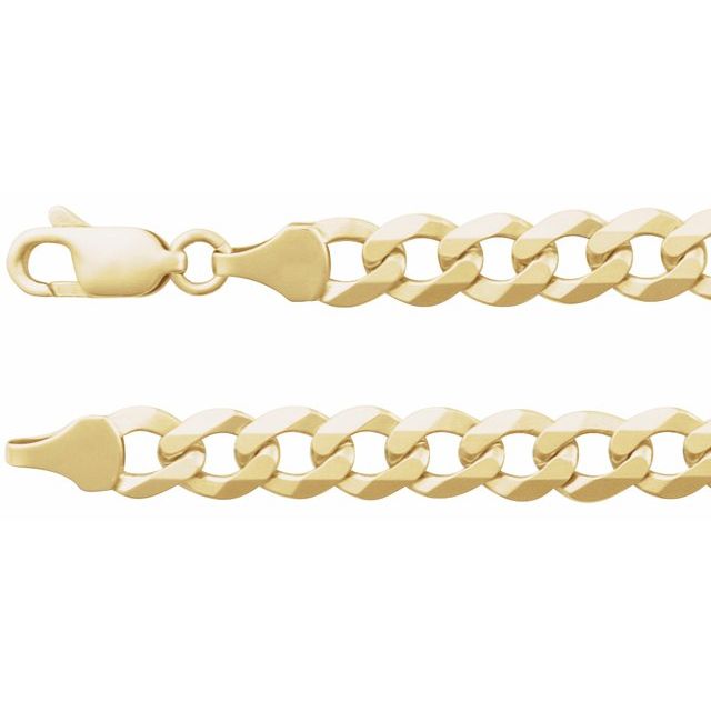 14K Yellow 7 mm Curb 8' Chain