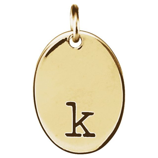 18k Yellow Vermeil Be Posh® Engravable Oval Pendant