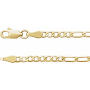 14K Yellow 2.5 mm Figaro 20' Chain