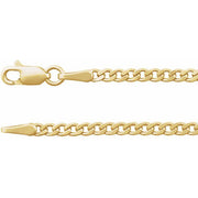 14K Yellow 2.35 mm Curb 16' Chain