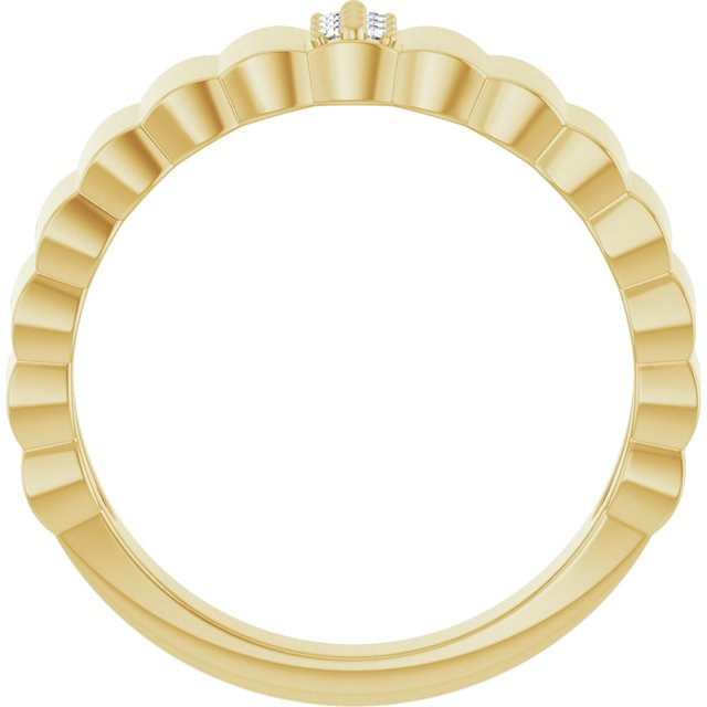 14K Yellow .04 CTW Natural Diamond Cigar Ring