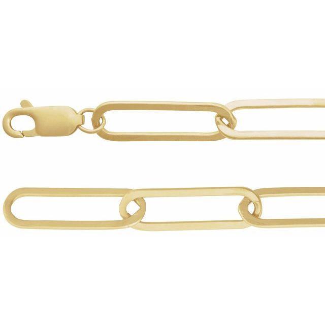 14K Yellow 6.2 mm Paperclip-Style 7' Chain