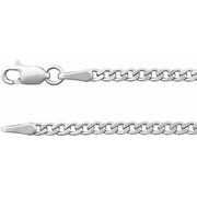 14K White 2.35 mm Curb 20' Chain