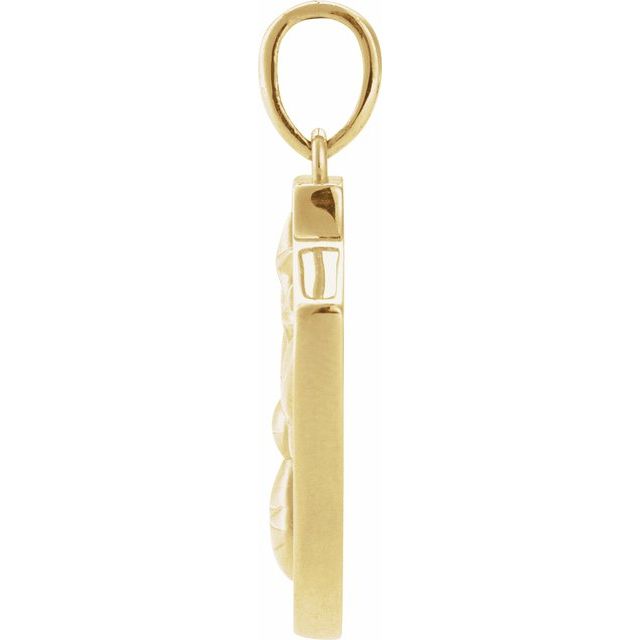 14K Yellow Bee Shield Pendant