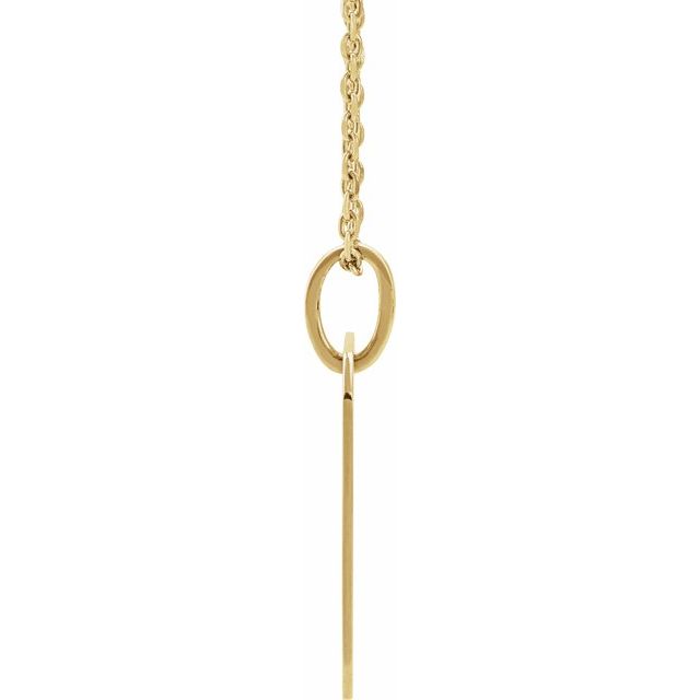 14K Yellow Floral Dog Tag 20' Necklace