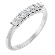 14K White 1/5 CTW Natural Diamond Seven-Stone Anniversary Band