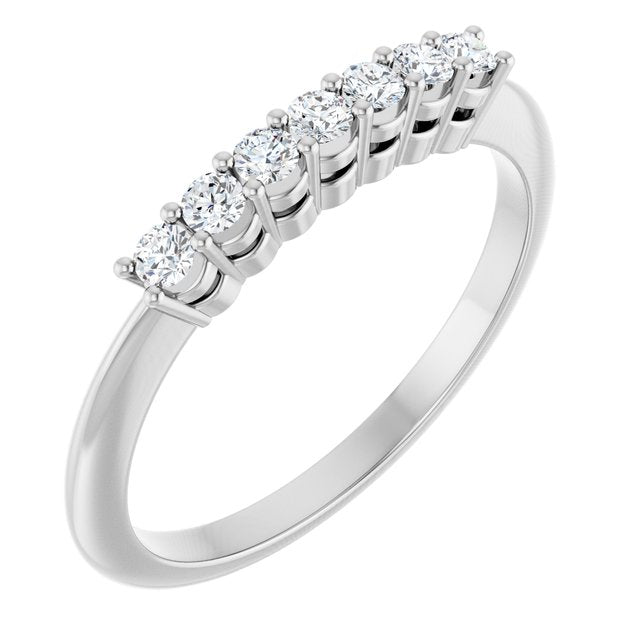 14K White 1/5 CTW Natural Diamond Seven-Stone Anniversary Band