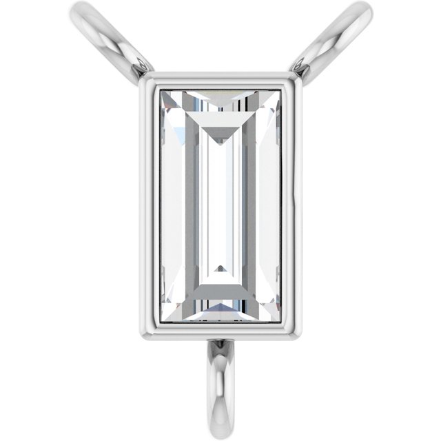 14K White 1/8 CT Lab-Grown Diamond Necklace Center