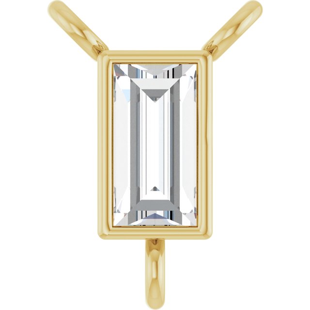 14K Yellow 1/8 CT Lab-Grown Diamond Necklace Center