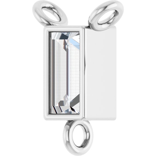 14K White 1/8 CT Lab-Grown Diamond Necklace Center