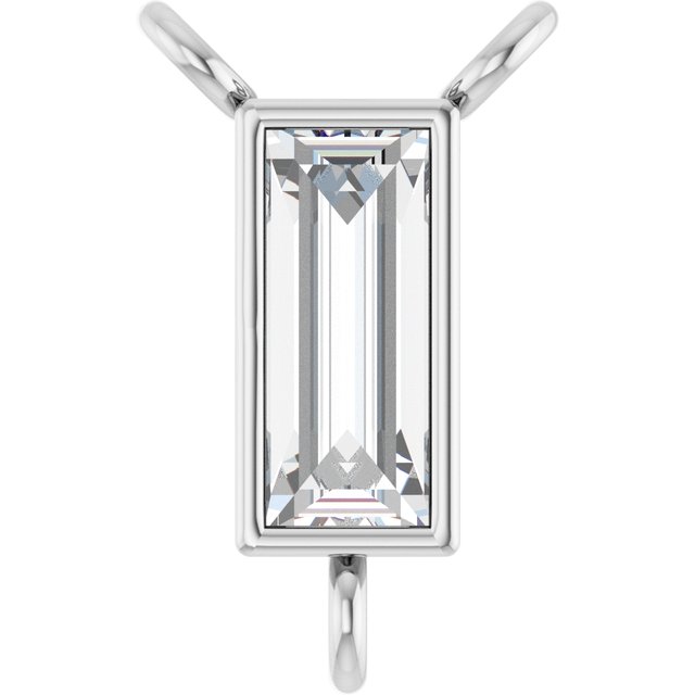 14K White 1/6 CT Lab-Grown Diamond Necklace Center