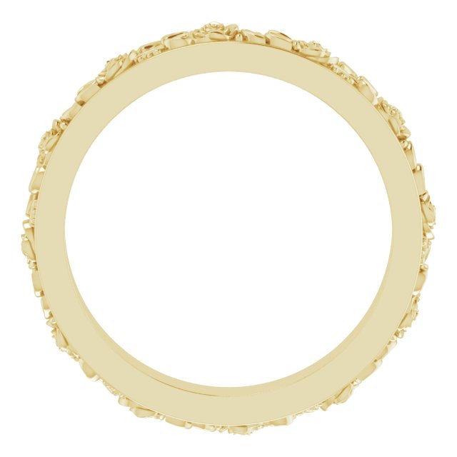 18K Yellow 2.7 mm Floral Band Size 6