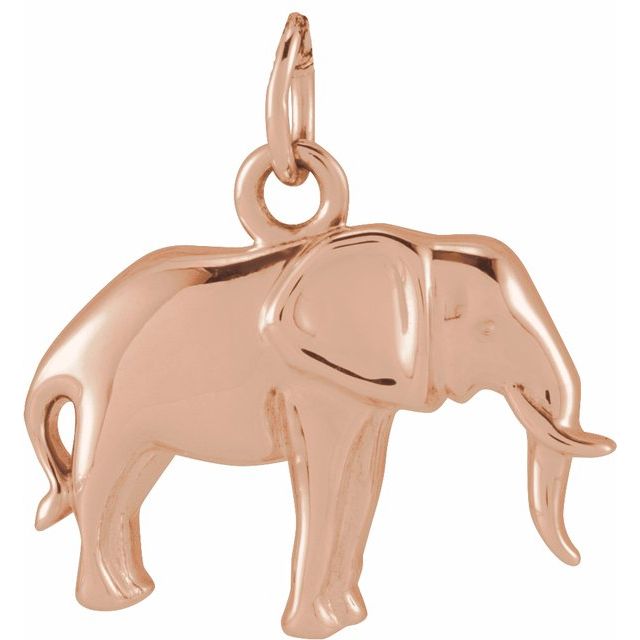 14K Rose Elephant Pendant