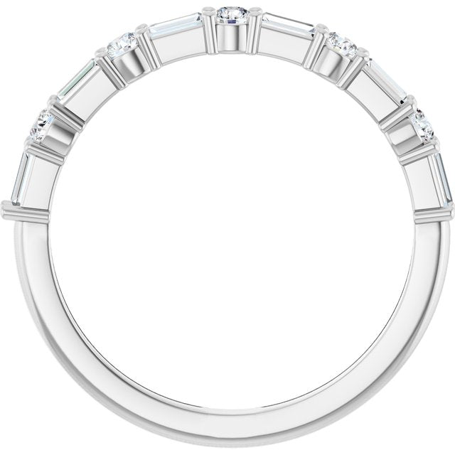 14K White 3/8 CTW Natural Diamond Anniversary Band