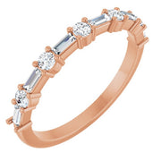 14k Rose 3/8 Ctw Lab-grown Diamond Anniversary Band