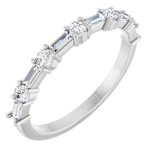 14K White 3/8 CTW Natural Diamond Anniversary Band