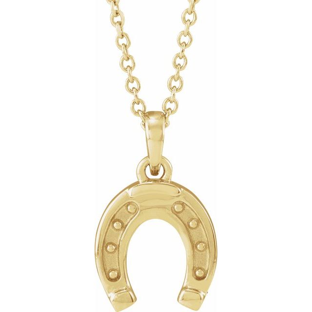 14K Yellow Horseshoe 16-18' Necklace
