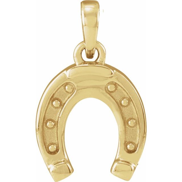 14K Yellow Horseshoe Pendant