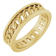 14K Yellow 6.3 mm Curb Link Band Size 10