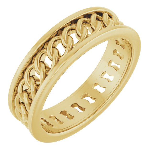 14K Yellow 6.3 mm Curb Link Band Size 10