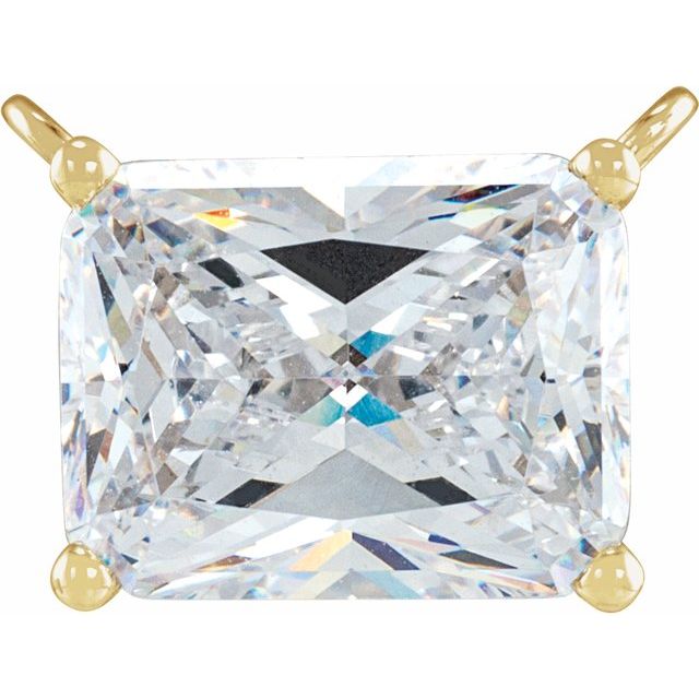 14K Yellow 1 1/4 CT Lab-Grown Necklace Center
