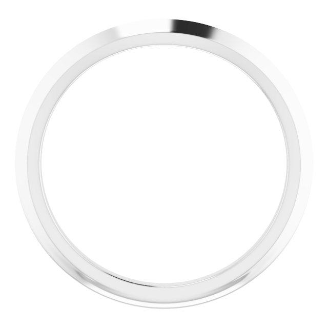 14K White Band for 6.5 mm Round Ring
